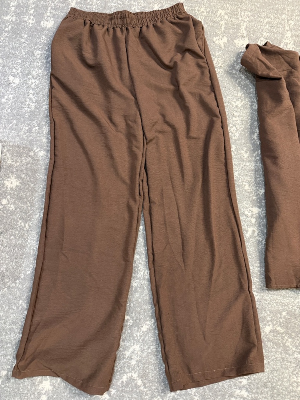 Classic Brown V-Neck Pajama Set for Women - Picture 3 of 4